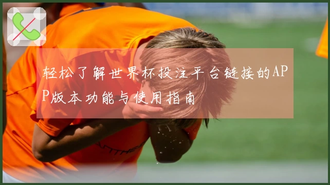 轻松了解世界杯投注平台链接的APP版本功能与使用指南